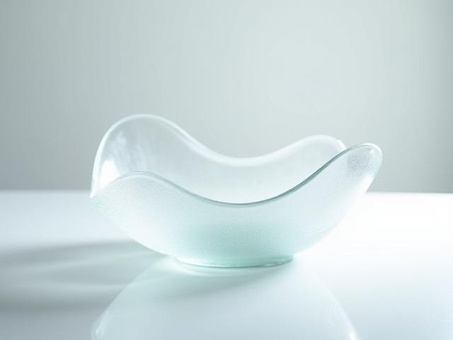 Glassfat 'Isblomst' med frostet effekt